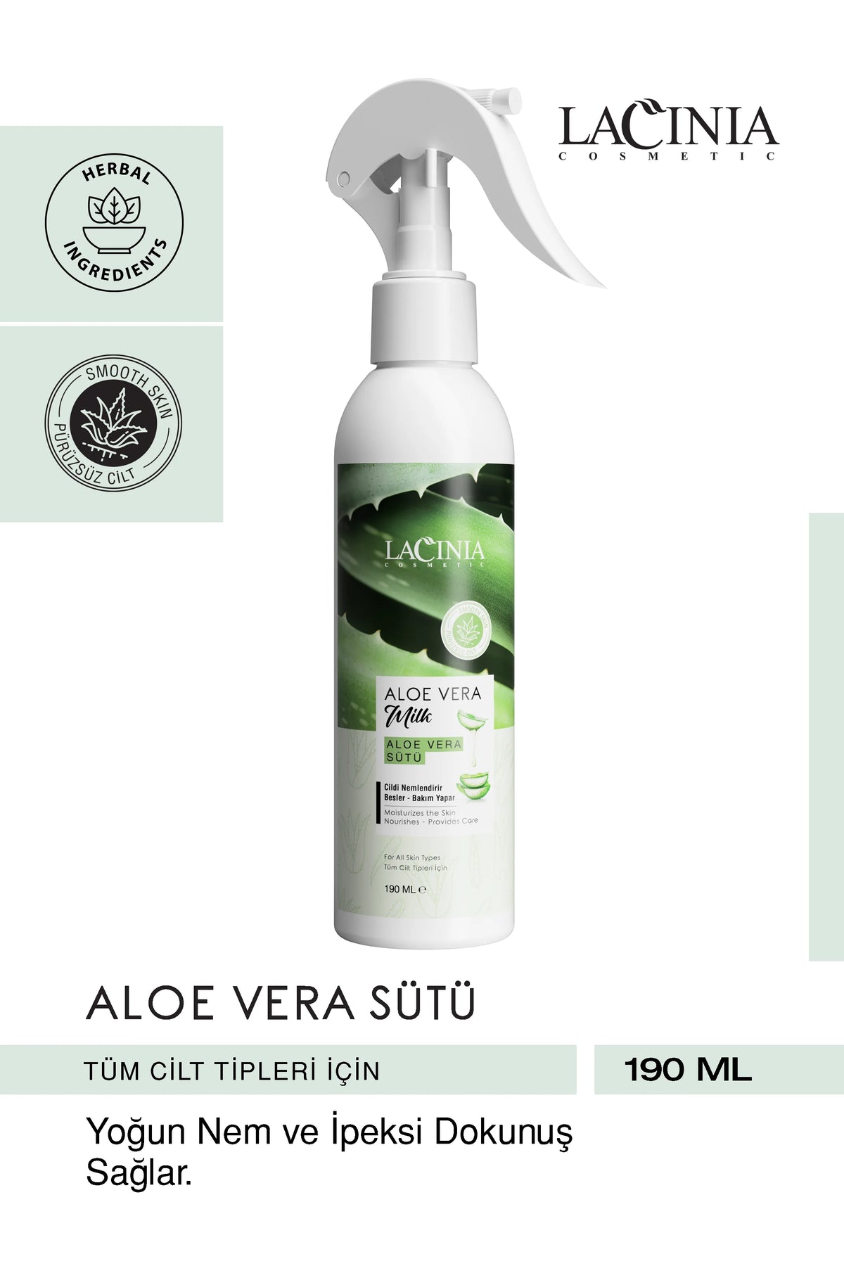 Aloe Vera Sütü Cilt Bakım Spreyi 190 ml