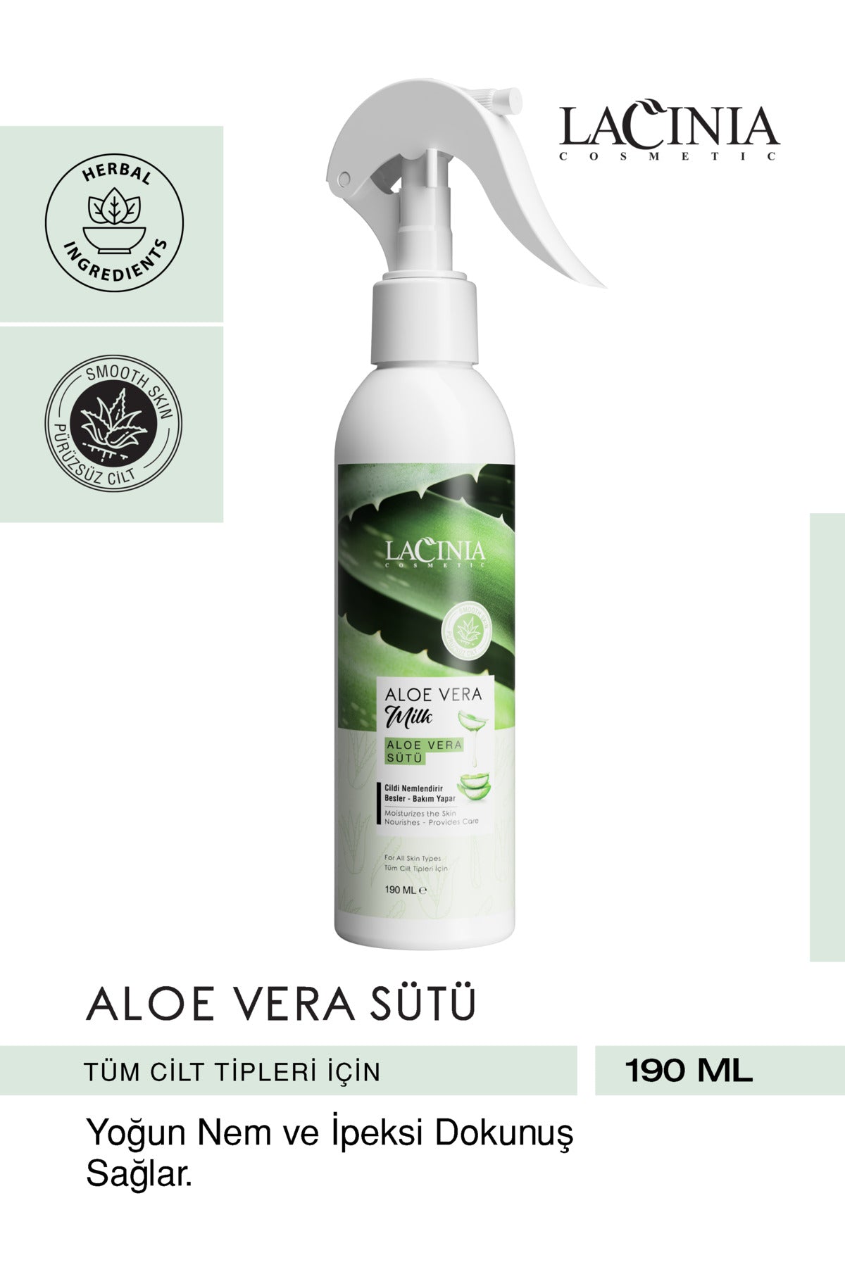Aloe Vera Sütü Cilt Bakım Spreyi 190 ml